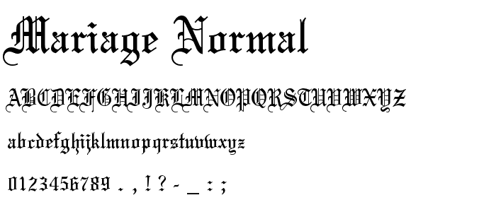 Mariage Normal font